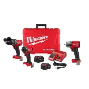 Milwaukee Hammer Drill + Impact Driver Kit w/ Impact Wrench 18V Li-Ion Brushless
