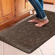 WiseLife Kitchen Mat Cushioned Anti Fatigue Floor Mat,Thick Non Slip Waterproof Kitchen Rugs and Mats,Heavy Duty PVC Foam Standing Mat for Kitchen,Floor,Home,Desk,Sink,Laundry (Brown, 17.3"x39")