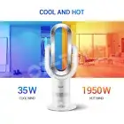 2in1 Bladeless Fan Portable Cool Heat Airflow 1-9hours Timer with Remote Control
