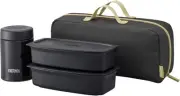 Thermos vacuum soup food jar & lunch box set 1000ml Smoke black JEA-1001 SMB