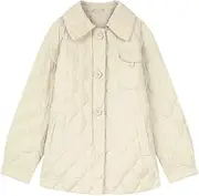 [Generic] Women's Casual Loose Collar Lightweight Down Jacket with Diamond Patterned Design Down Jacket