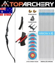 Beginner Archery 57" Takedown Recurve Bow and Arrow Kit for Hunting Target LH/RH