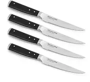 KitchenAid Gourmet 4 Piece Forged Triple Rivet Steak Knife Set, High Carbon Japanese Steel, Sharp Kitchen Knife Set, 4.5 inch, Black