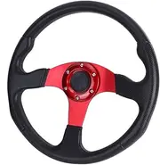 350mm 14in Racing Car Sport Steering Wheel Deep Dish 6 Bolts Universal Modified Accessory Blue (Red)