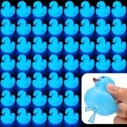 50 Pcs Mini Rubber Ducks Glow In The Dark Floating Bath Toys for Party Favors