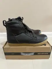 Shima Motorcycle Boots Mens 14 Dark Brown Leather Blake Side Zipper Riding NEW