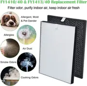 FY1413/40 Active Carbon & FY1410/40 HEPA Replacement Filter Set for Philips Air Purifier Series 1000