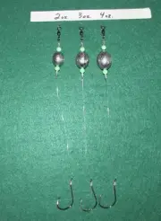 (2) Carolina Fishing Rigs/Leaders-4/0-8/0 Circle Hooks-Egg Sinkers Drum Catfish