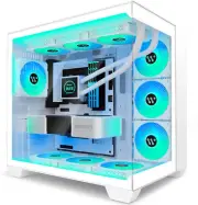 KEDIERS PC CASE ATX 9 PWM ARGB Fans Pre-Installed, Mid-Tower Gaming PC Case, Pan