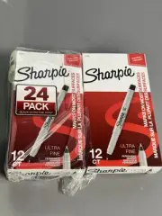 Sharpie Permanent Markers, Ultra-Fine Point, Black, 24-Count