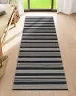 Striped Easy Jute Runner, 2x6 Kitchen Runner Rug Non Slip Washable Outdoor Ru...