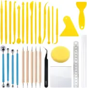 30 Pcs Polymer Clay Tools Set with Sponge, Dotting Pen, Plastic Crafts Clay Mode