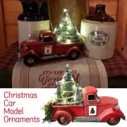 Christmas Centerpiece Table with Lights Red Truck Xmas Tree Adornment Decoration