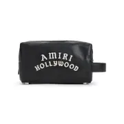 [Amiri] Amiri-Black Cow Leather Hollywood Dopp Kit Pouch-Uomo OS OS