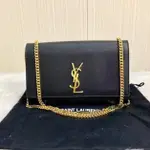 芷涵二手 SAINT LAURENT(聖羅蘭) YSL 荔枝牛皮 流蘇包 單肩 斜背 鏈帶包