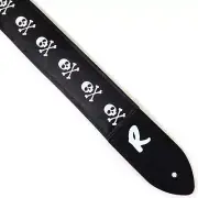 Skull Crossbones Guitar Strap - Black White Guitar Strap - Skulls Guitar Strap