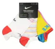 NIKE Big Kids' 3-Pack Everyday Lightweight No Show Socks sz Medium (5Y-7Y)