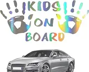Kids Hands Child On Board Sign Sticker - Kids On Board Safety Warning Car Styling Decal | Car Sticker Kids ON Board | Car Baby On Board Sticker | Car Styling Decal Car Bumper Sticker, Waterproof