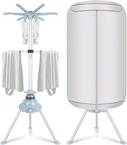 Electric Dryer Machine, 2-Tier Foldable Wardrobe Hanger Vented Hot Air Drier, 1000W Heated Clothes Airer with Cover and Rack for Laundry Drying, Portable Small Shoe Dryer