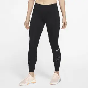 【NIKE 耐吉】緊身褲 Epic Lux Tights 女款 內搭褲 健身 重訓 路跑 飛輪 暗袋 黑 白(CN8042-010)