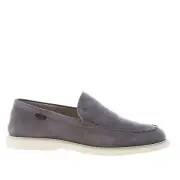 HOGAN men shoes Grey suede apron toe loafer HXM6330EJ40HG0B601 lightweight sole