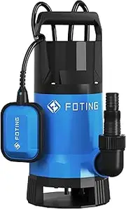1000 W Submersible Pump for Emptying Pools, Dirty Water/Clean Water, 17600 L/H Dirty Water Pump with Float Switch, Portable Pump for Garden Pond, Hot Tub, Pool Emptying, Trenches