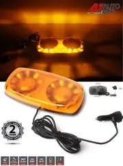 Magnetic 12-24v R65 Amber Led Vehicle Roof Lightbar Flashing Beacon Strobe Light