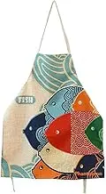Phantomon Aprons for Women Cartoon Japanese Style Lovely Fish Print Chef Kitchen Cooking Funny Aprons (Adults)