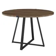 Capri 115cm Round Dining Table - Dark Oak/Black