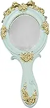 Healvian 1Pc Retro Vanity Handheld Mirror with Durable Painted Design Ergonomic Compact for Makeup Application Travel Chic Gloss Finish