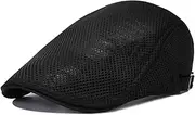 [HNJKJEU] Flat Cap Men's Summer Flat Cap Summer mesh Flat Cap Newsboy Peaked Cap Men's Summer hat Cap Flat Cap Adjustable 55 cm - 60 cm