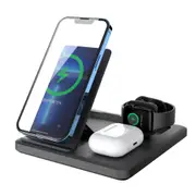 15W Multifunctional Foldable Desktop 3 In 1 Wireless Charger Fast Charging Stand