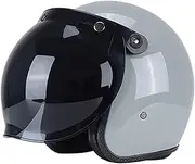 Motorbike Open Face Helmet with Sun Visor, ECE Approved Motorcycle Half Helmet for Men Women, Adults Safety Protection Caps, for Motorcycle Biker Cruiser Scooter Touring