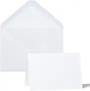 50Pack A7 Blank Cards and Envelopes White Packpal 5-1/4 X7-1/5 Inch Cardstock with Envelope for Note Cards, Homemade Cards, DIY Thank You Greeting Card, Invitation