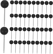Veemoon 100pcs Large Round Black Push Pins Map Tacks Stainless Steel for Office DIY Craft Marking