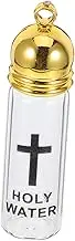 GOOHOCHY Baptismal Holy Water Bottle Cross Charms Glass Material Religious for Easter