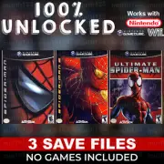 Spider-Man 1 2 3 Gamecube Nintendo Memory Card Unlocked 100% Completed Saves