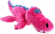 Gators Squeaky Plush Dog Toy, Chew Guard Technology - Pink, Large