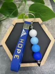 4" Silver-Tone Silicone Bead Hope Scripture Keychain Purse Backpack New B2582