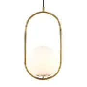 Mercator Ava Suspended Opal Glass Ball Pendant Light