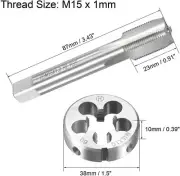 M15×1 HSS Metric Tap And Die Set,Thread Tap + Round Die Right Hand HSS Taper