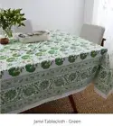 Cotton Wood Block Tablecloth - Rectangle 70”X 108”