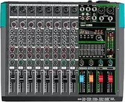 Depusheng PA8 Professional Audio Mixer Sound Board Console Desk System Interface 8 Channel Digital USB Bluetooth MP3 Computer Input 48V Phantom Power Built-in 256 Reverb Effect, Black