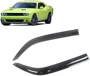 Auto Black Tinted Car Side Window Visor Guard Vent Awnings Shelters Rain Guard Door Ventvisor Compatible with Dodge Challenger 2008-2016