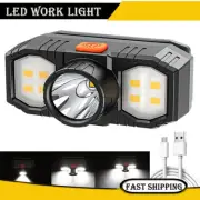 Portable Q5+COB LED Headlamp with Built-in Battery USB Rechargeable Flashlight