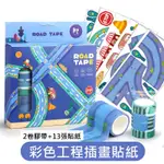 【台灣現貨】【兒童DIY公路鐵路設計膠帶】停車場場景 道路交通地圖 貼紙玩具 DIY汽車場景地圖 道路膠帶 紙膠帶