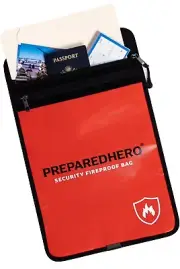 Prepared Hero Fireproof Bag - 1 Pack. Fire Resistant Large 11" by 15"