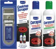 Hillmark Ceramic Glass & Induction Cooktop Scraper, Cleaner & Protector