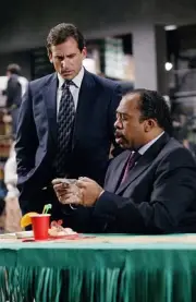 The Office Steve Carell as Michael Scott and Leslie David Baker as- Old Photo