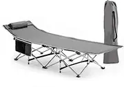 ETHORY Camping Cot Adult Folding - Portable Folding Outdoor Bed with Carry Bag - Ultra Lightweight Collapsible Wide Cot Bed - Heavy Duty Max Weight 300 lbs